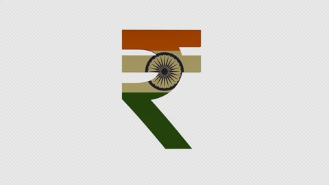 indian rupee animation on for logo icon web graphic. 4K footage