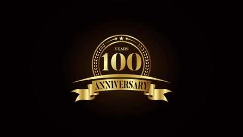 100th years Anniversary logo design animation video footage