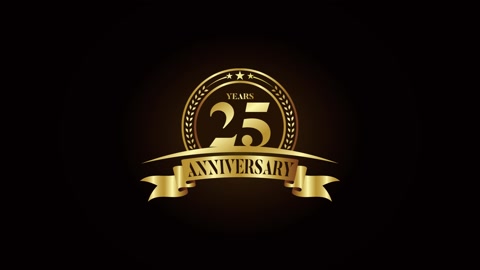 25th years Anniversary logo design animation video footage