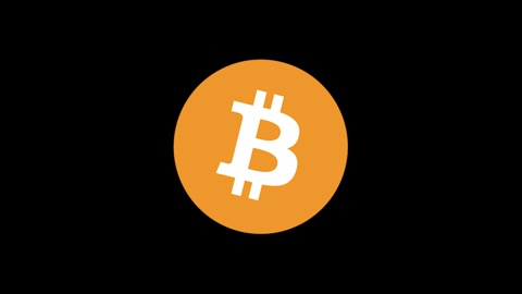 Bitcoin logo animation on Black , ideal for cryptocurrency visuals and